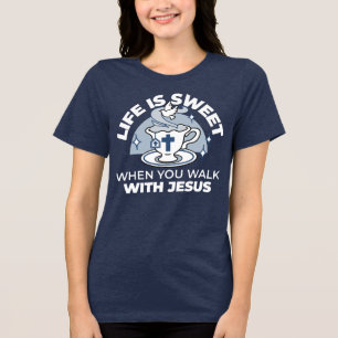 T-shirt En Tri-matière Art Vivant Fidèle - Teacup avec Croix et Dove