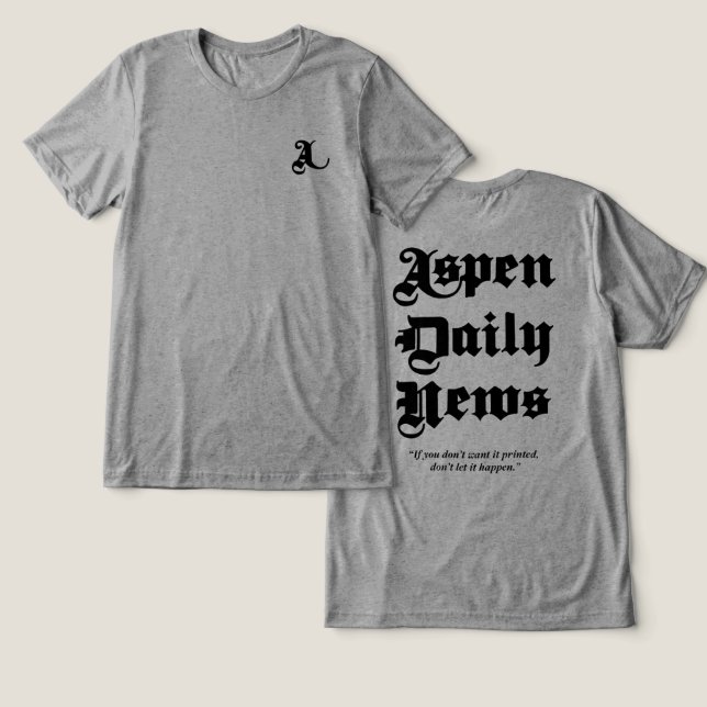 T-shirt En Tri-matière Aspen Daily News T-shirt gris homme (Design Recto & Verso)