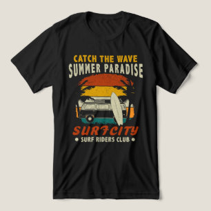 T-shirt En Tri-matière Attrapez Le Paradis D'Été De La Vague