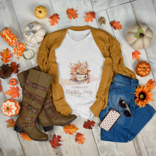 T-shirt En Tri-matière Automne Floral Cottage Core Teacup fête d'annivers