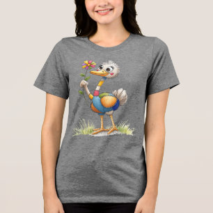 T-shirt En Tri-matière Autruche mignonne