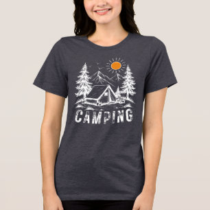 T-shirt En Tri-matière Aventure Camping Montagnes, Tente & Nature