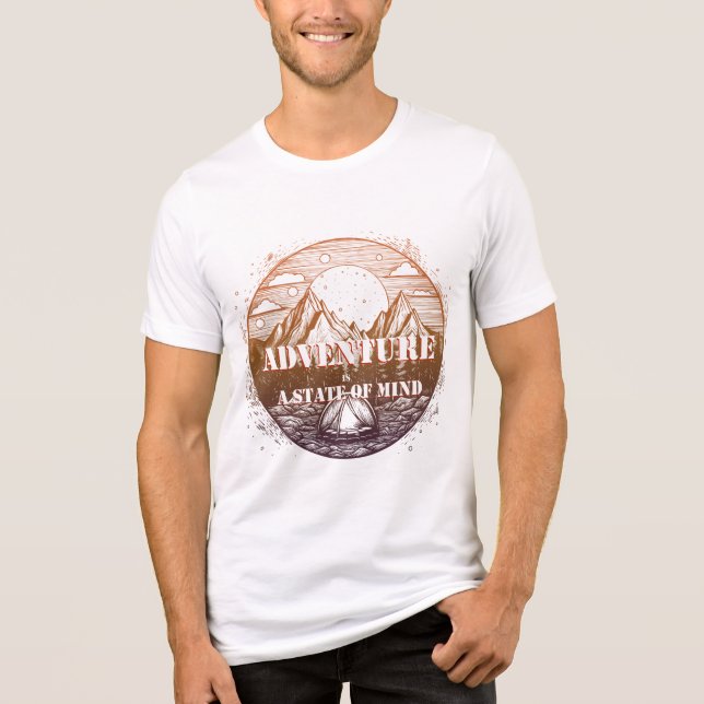 T-shirt En Tri-matière Aventure Randonnée, Aventure est un état d'esprit (Recto)