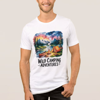 T-shirt En Tri-matière Aventures de camping sauvage Design aquarelle
