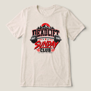 T-shirt En Tri-matière Badge Club Vintage Powerlifting Deadlift dimanche