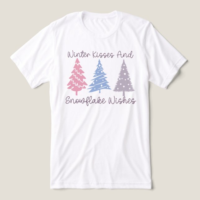 T-shirt En Tri-matière Baisers d'hiver et wis de flocon (Design Recto)