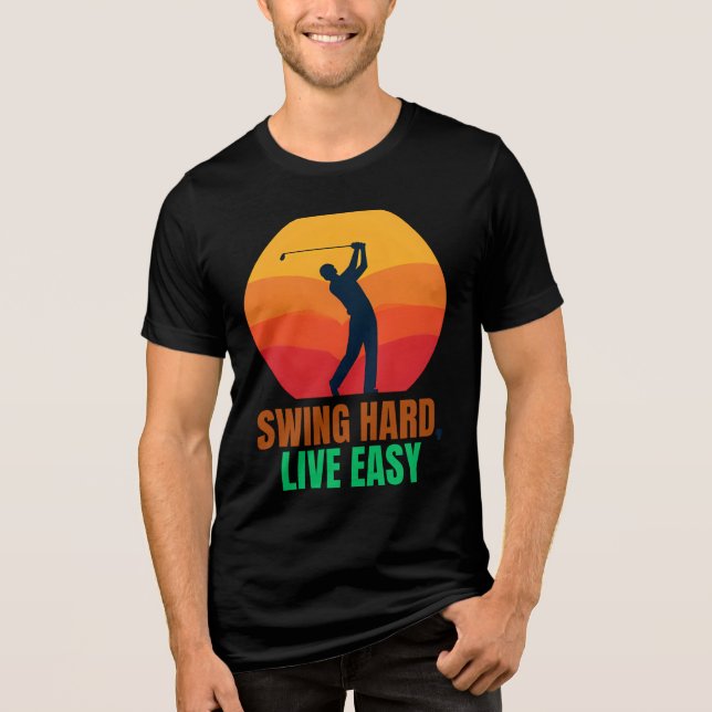 T-SHIRT  EN TRI-MATIÈRE BALAYER DUR VIE FACILE GOLF MOTIVATIONNEL (Recto)