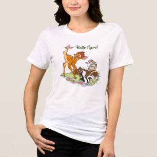 T-shirt En Tri-matière Bambi Avec Papillon Sur La Queue