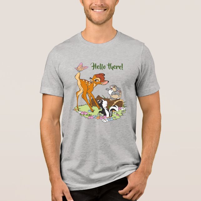 T-shirt En Tri-matière Bambi Avec Papillon Sur La Queue (Recto)
