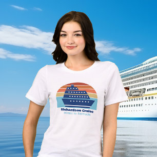 T-shirt En Tri-matière Bateau de croisière sur mesure Coucher de soleil V