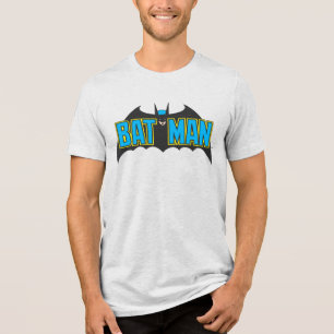 T-shirt En Tri-matière Batman   Logo noir bleu Vintage