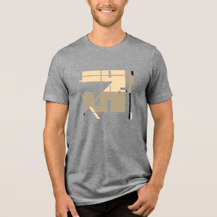 T-shirt En Tri-matière Beige Taupe Noir MCM d'inspiration géométrique Abs