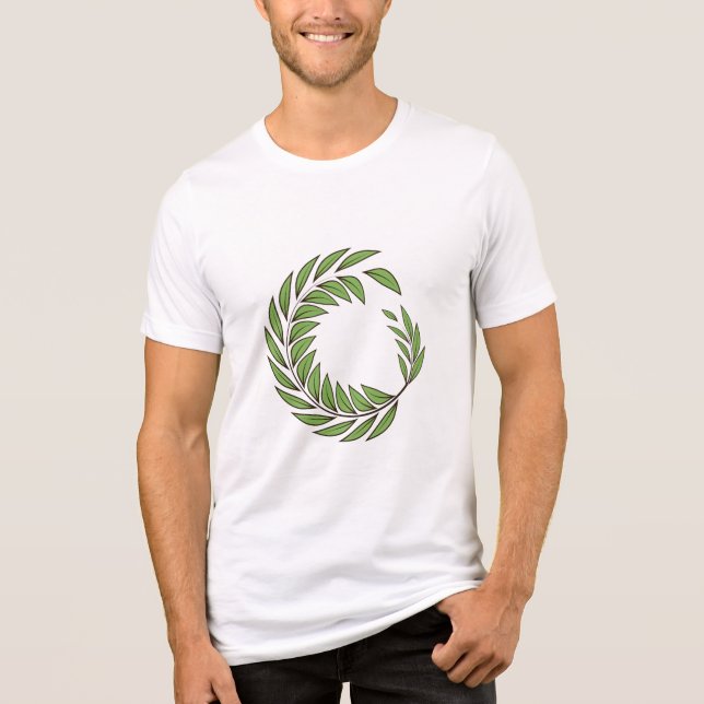 T-shirt En Tri-matière Belle couronne de laurier vert. (Recto)
