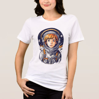 T-shirt En Tri-matière Belle fille astronaute dans l'espace