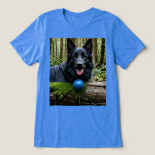 T-shirt En Tri-matière Berger noir allemand avec balle