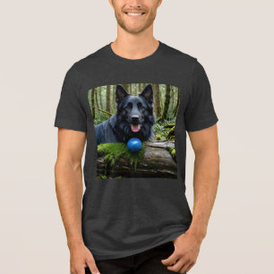 T-shirt En Tri-matière Berger noir allemand avec balle