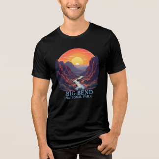 T-shirt En Tri-matière Big Bend National Park Retro Sunset Design