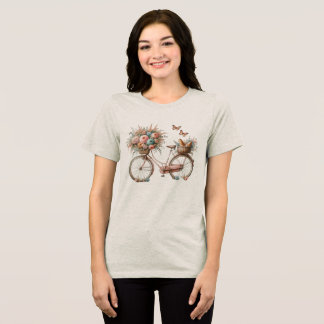 T-shirt En Tri-matière bike print with flowers in the basket