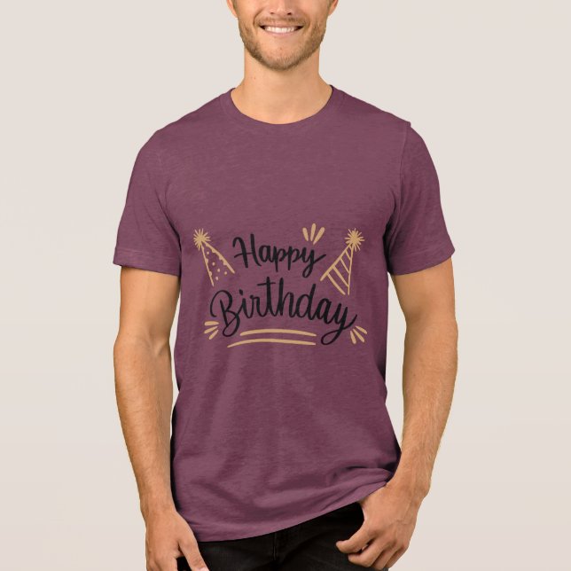 T-shirt En Tri-matière Birthday Typography Sayings (Recto)