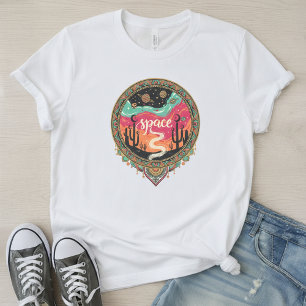 T-shirt En Tri-matière Boho Désert Cosmique Rétro