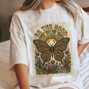 T-shirt En Tri-matière Boho Papillon Rétro Soleil Esthétique Hippie