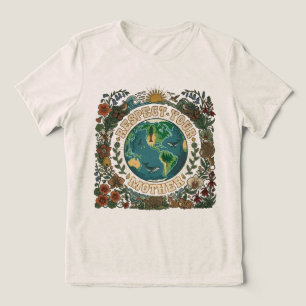 T-shirt En Tri-matière Boho Vintage Respectez Votre Mère Terre Amour de l