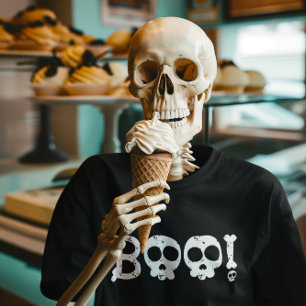 T-shirt En Tri-matière Boite à crâne noir et blanc Bony