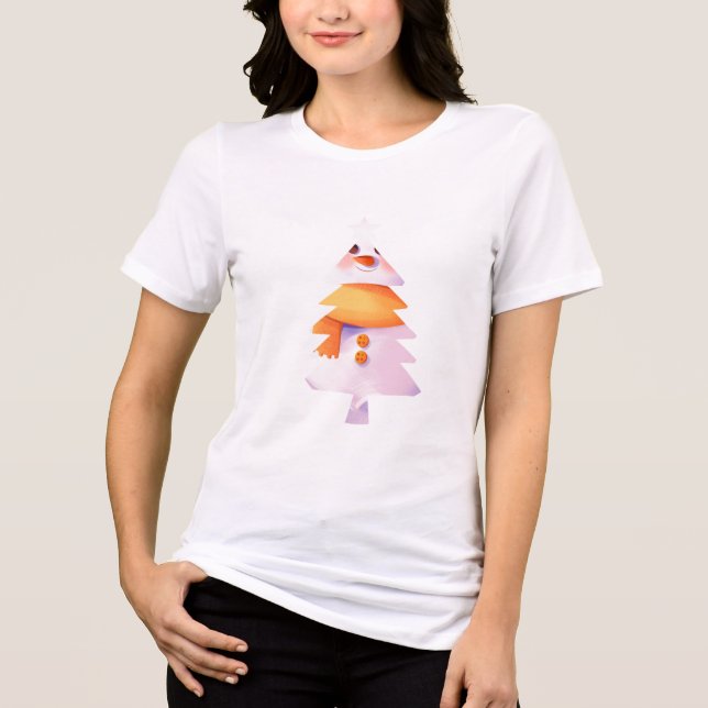 T-shirt En Tri-matière Bonhomme de neige-Arbre Pastel (Recto)