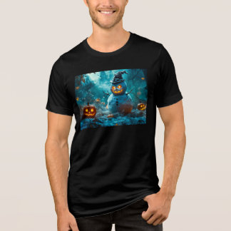 T-shirt En Tri-matière Bonhomme de neige effrayant d'Halloween avec des y