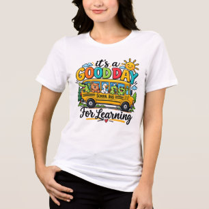 T-shirt En Tri-matière Bonne Journée Pour Apprendre Bus Animaux Soleil