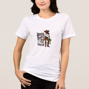 T-shirt En Tri-matière Bottes de mariée de fille au sol