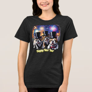 T-shirt En Tri-matière Bouledogue français Frack French Bulldog Nouvel An