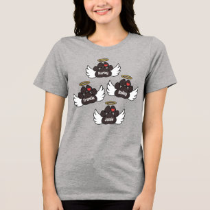 T-shirt En Tri-matière Brown Pâtes Rouge Coeur Ange Ailes 4 Chiens Mémori
