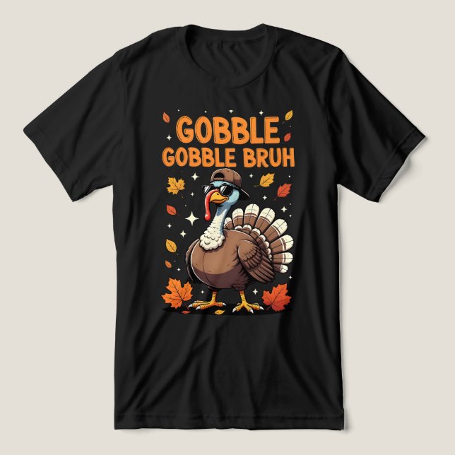 T-shirt En Tri-matière Bruh Thanksgiving Turkey Gobble Kids Teens  (Design Recto)