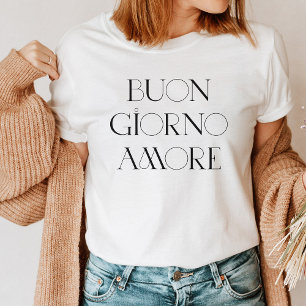 T-shirt En Tri-matière Buongiorno Amore   Script moderne italien élégant