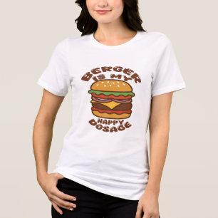 T-shirt En Tri-matière Burger est mon heureux dosage vintage