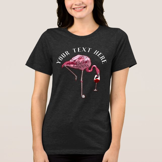 T-shirt En Tri-matière Buveur de vin flamant personnalisé Nouveauté (Recto)