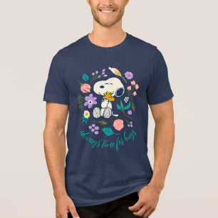 T-shirt En Tri-matière cacahuètes en fleur   Snoopy & Woodstock Flower Hu