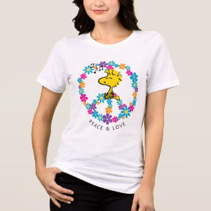 T-shirt En Tri-matière cacahuètes Panneau de paix aux fleurs de bois