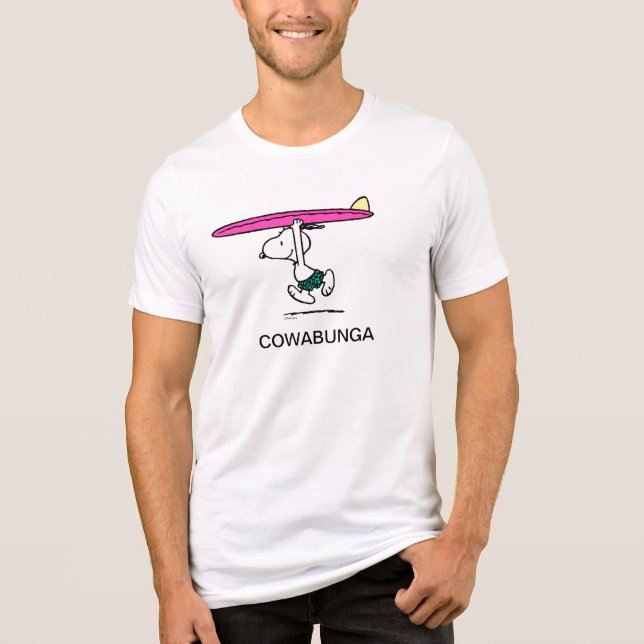 T-shirt En Tri-matière cacahuètes | Snoopy Courir sur le Surf (Recto)