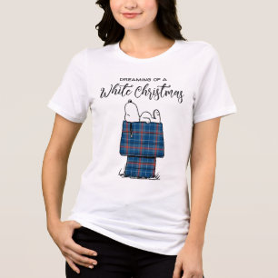 T-shirt En Tri-matière cacahuètes Snoopy Plaid Flannel Holiday Dog Hous