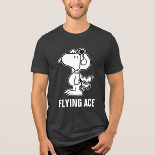 T-shirt En Tri-matière cacahuètes Snoopy the Flying Ace BW