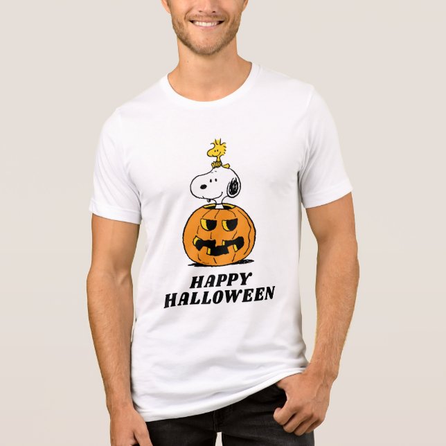 T-shirt En Tri-matière cacahuètes | Snoopy & Woodstock Citrouille pop-up (Recto)