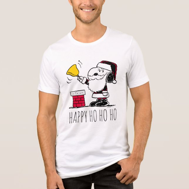 T-shirt En Tri-matière cacahuètes | Snoopy & Woodstock Père Noël Bell Rin (Recto)