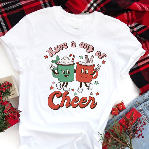 T-shirt En Tri-matière Cacao de Noël Rétro « Have a Cup of Cheer »