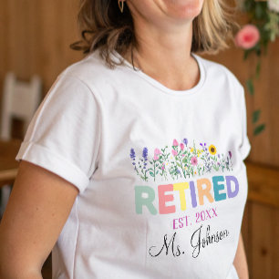 T-shirt En Tri-matière Cadeaux De Retraite Pour Les Femmes fleurs sauvage