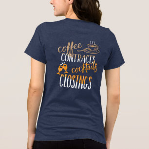 T-shirt En Tri-matière Café Contrat Cocktails Fermeture Immobilier