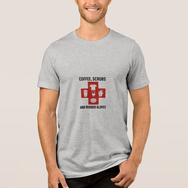 T-shirt En Tri-matière Café, égratignures et gants en caoutchouc (Recto)