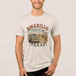 T-shirt En Tri-matière Camionnette vintage de l'Amarillo Texas Historic R
