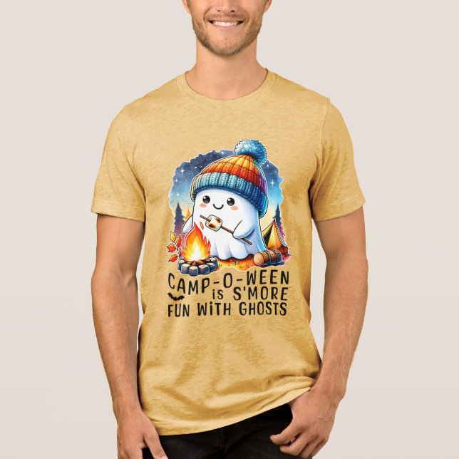 T-shirt En Tri-matière Camp-O-Ween S'more Amusants - Fantômes Camping Hal (Recto)
